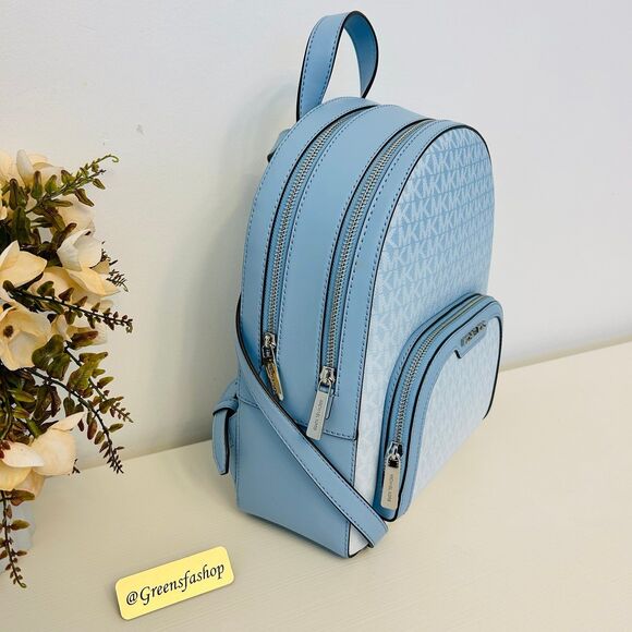 Michael Kors Jaycee Medium Ombré Signature Logo Backpack & wallet LT Sky - Picture 4 of 12